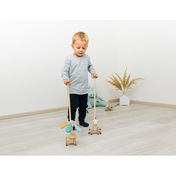 ZOPA DŘEVĚNÝ JEZDÍK DINOSAURUS - TAHACÍ A TLAČÍCÍ - PRO DĚTI