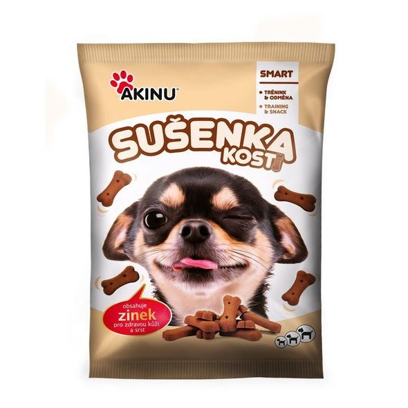 AKINU SUŠENKA KOSTI SE ZINKEM 400 G - SUŠENKY PRO PSY - CHOVATELSKÉ POTŘEBY MALVÍKZOO