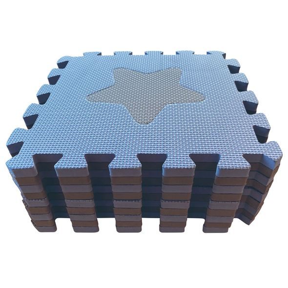 BABYDAN PĚNOVÁ HRACÍ PODLOŽKA PUZZLE GEOMETRICKÉ TVARY BLUE 90X90 CM - HRACÍ PODLOŽKY NA ZEM - SPINKÁNÍ