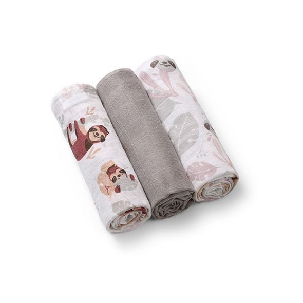 BABYONO PLENY MUŠELÍNOVÉ SUPER SOFT 3 KS - GREY, 70X70 CM - LÁTKOVÉ PLENY ALL IN ONE - PŘEBALOVÁNÍ