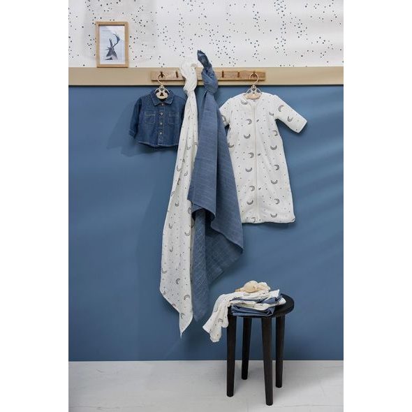 MEYCO MUŠELÍNOVÉ PLENY 2-BALENÍ MOON INDIGO - LÁTKOVÉ PLENY ALL IN ONE - PŘEBALOVÁNÍ