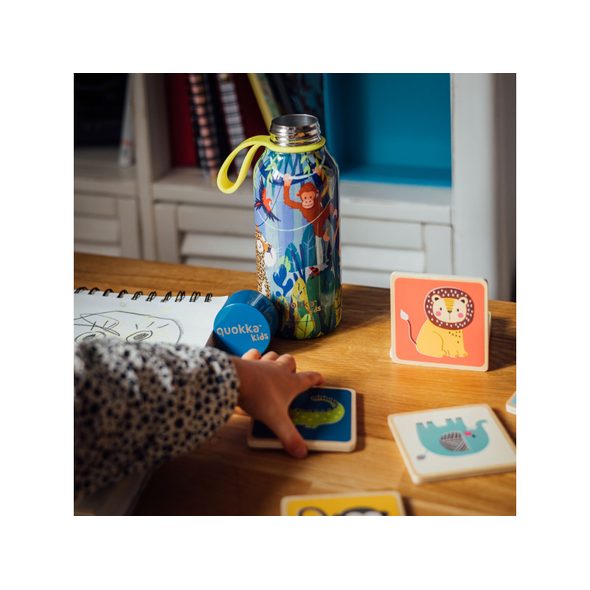 QUOKKA NEREZOVÁ TERMOLÁHEV SOLID KIDS S POUTKEM JUNGLE 330 ML - TERMOOBALY A TERMOSKY - KRMENÍ