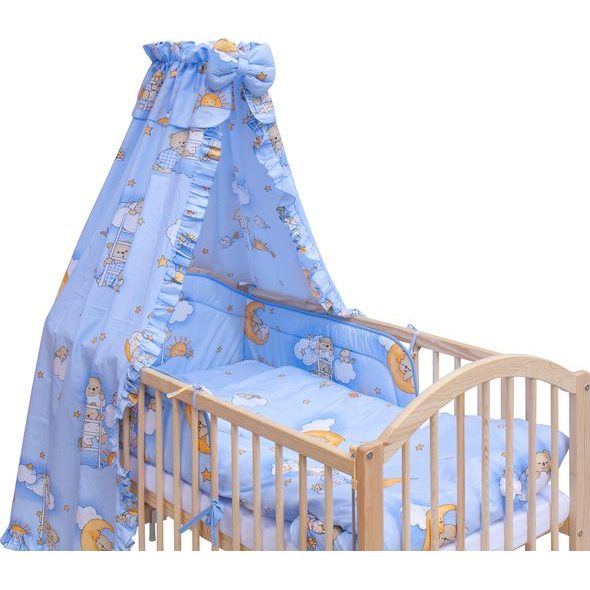 SCARLETT POSTÝLKA 120X60CM S KOMPLETNÍ VÝBAVOU SCARLETT MRÁČEK MODRÁ - DŘEVĚNÉ POSTÝLKY - SPINKÁNÍ