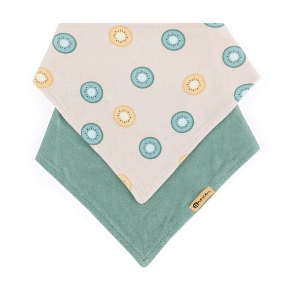 PETITE&MARS BRYNDÁK BANDANA LUKE 2 KS BEIGE KIWIS&MISTY GREEN 3M+ - BRYNDÁKY - KRMENÍ