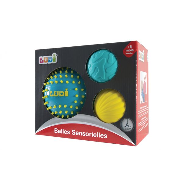 LUDI SENZORICKÉ MÍČKY 3KS MODRÉ - SENZORICKÉ HRAČKY - PRO DĚTI