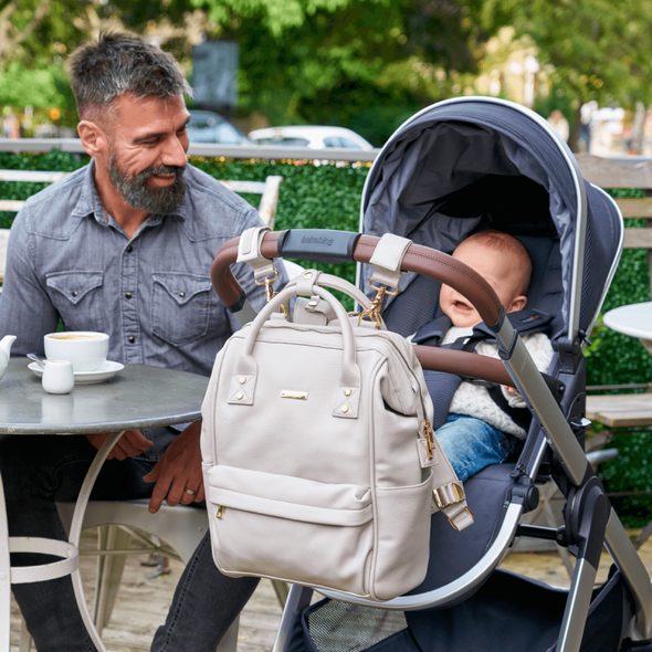BABABING MANI PŘEBALOVACÍ TAŠKA/BATOH, GREY BLUSH LEATHERETTE - PŘEBALOVACÍ TAŠKY - KOČÁRKY A PŘÍSLUŠENSTVÍ