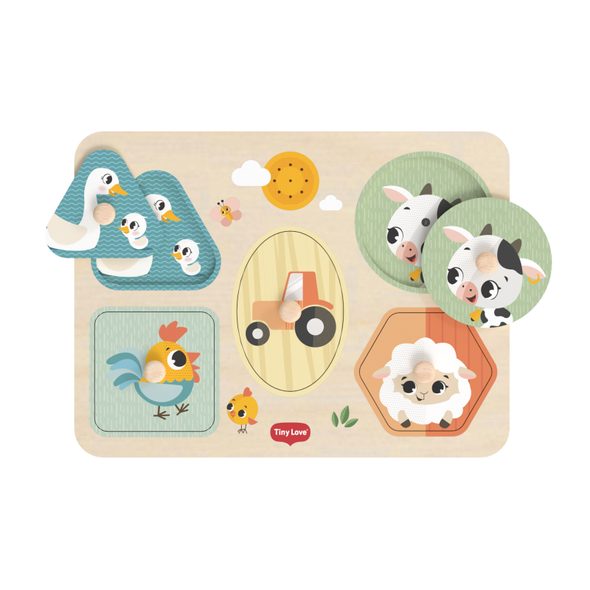 TINY LOVE PUZZLE SE ZVUKY DŘEVĚNÉ FARMERS FUNDAY - DŘEVĚNÉ HRAČKY - PRO DĚTI