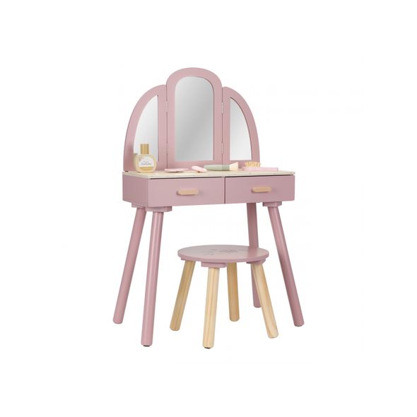LITTLE DUTCH TOALETNÍ STOLEK S ŽIDLIČKOU DŘEVĚNÝ PINK - LITTLE DUTCH - PRO DĚTI