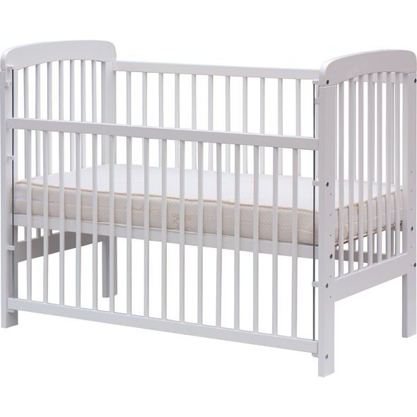 SCARLETT DĚTSKÁ POSTÝLKA SCARLETT MÍŠA - BÍLÁ (BUK) - STAHOVACÍ BOČNICE - 120 X 60 CM - DŘEVĚNÉ POSTÝLKY - SPINKÁNÍ