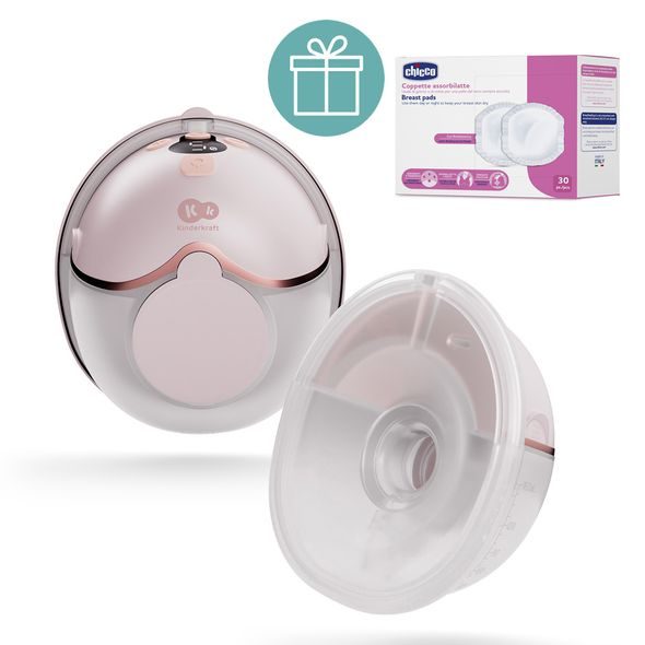 KINDERKRAFT ODSÁVAČKA MATEŘSKÉHO MLÉKA SINGLE HANDS-FREE MAMAFLOW GOLD + CHICCO VLOŽKY DO PODPRSENKY - ODSÁVAČKY MATEŘSKÉHO MLÉKA - KRMENÍ