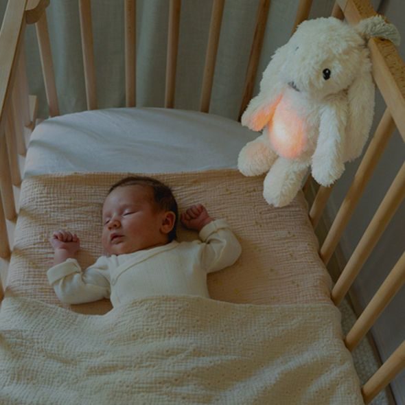 ZAZU KRÁLÍČEK RO BÍLÝ - ŠUMÍCÍ ZVÍŘÁTKO S NOČNÍM SVĚTLEM A USB NABÍJENÍM - USÍNÁČCI ŠUMÍCÍ / S TLUKOTEM - PRO DĚTI