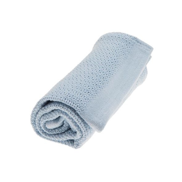 VINTER & BLOOM DEKA SOFT GRID ORGANIC TRUE BLUE - DĚTSKÉ DEKY PRO MIMINKA - SPINKÁNÍ