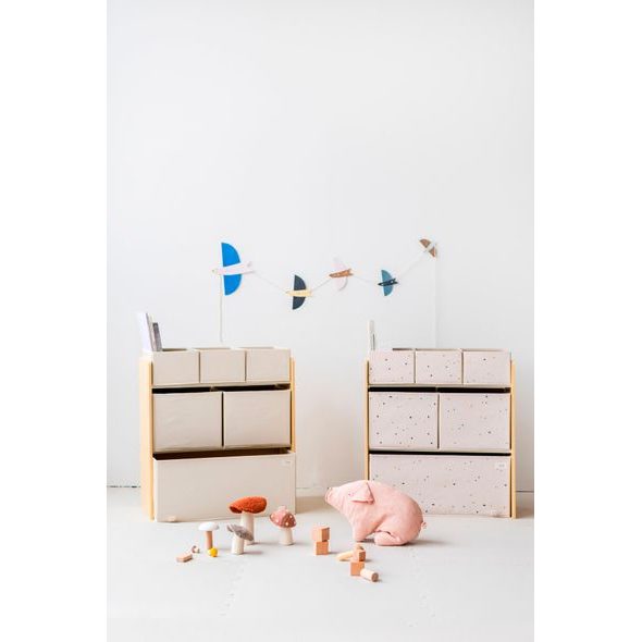 3 SPROUTS ORGANIZÉR NA HRAČKY RECYCLED TERRAZZO/PALEST PINK - BOXY NA HRAČKY - SPINKÁNÍ