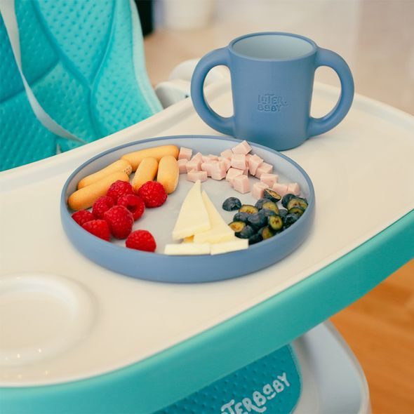 INTERBABY JÍDELNÍ SET SILIKONOVÝ - MODRÝ - MISKY, TALÍŘKY A PODLOŽKY - KRMENÍ