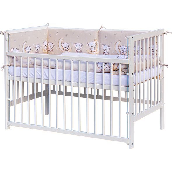 SCARLETT DĚTSKÁ POSTÝLKA S KOMPLETNÍ VÝBAVOU SCARLETT 120 X 60 CM - TORO - BÉŽOVÁ - DŘEVĚNÉ POSTÝLKY - SPINKÁNÍ