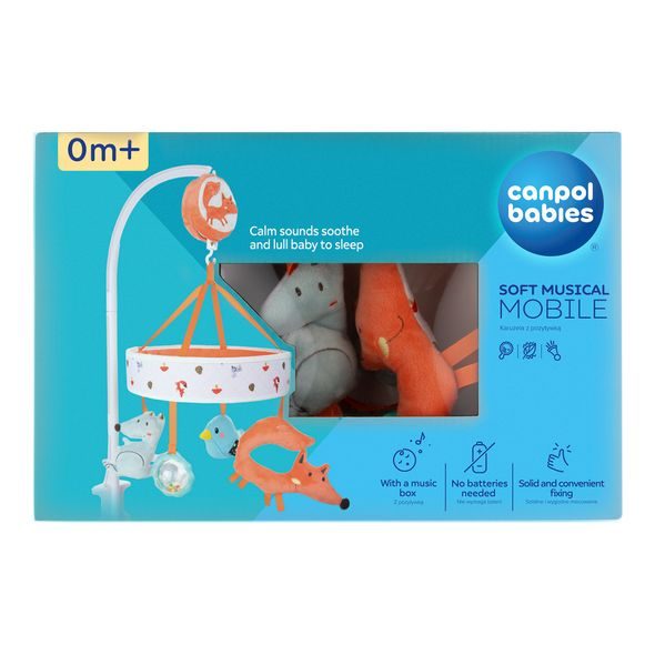 CANPOL BABIES PLYŠOVÝ KOLOTOČ S MELODIEMI FOX - KOLOTOČE NA POSTÝLKU - PRO DĚTI