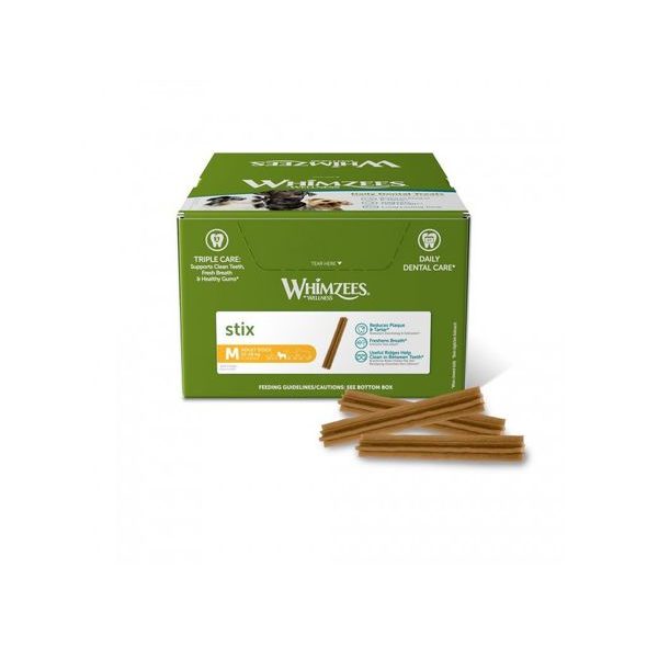 WHIMZEES STIX M 100X30G (BAL) - DENTÁLNÍ HYGIENA PRO PSY - CHOVATELSKÉ POTŘEBY MALVÍKZOO