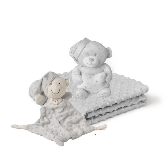 INTERBABY DEKA MĚKKÁ KULIČKY + PŘÍTULKA + MEDVÍDEK - DĚTSKÉ DEKY PRO MIMINKA - SPINKÁNÍ