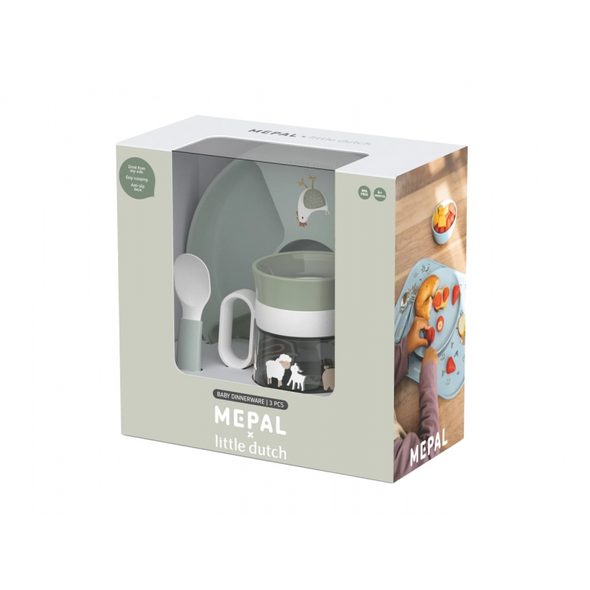 LITTLE DUTCH DĚTSKÁ JÍDELNÍ SADA 3-DÍLNÁ FARMA - VÝHODNÉ SADY - KRMENÍ