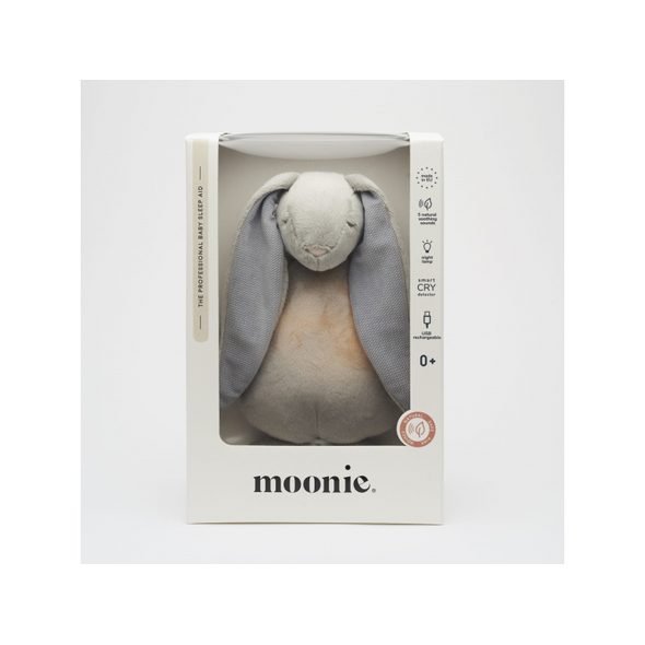 MOONIE USÍNÁČEK ZAJÍČEK 2.0 SILVER - USÍNÁČCI ŠUMÍCÍ / S TLUKOTEM - PRO DĚTI