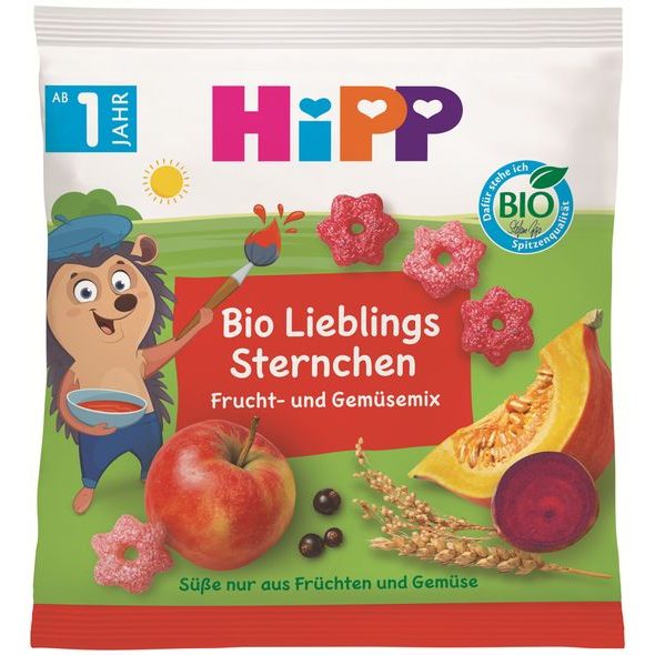 HIPP BIO DĚTSKÉ OBILNÉ KŘUPKY S JABLKEM, MRKVÍ, DÝNÍ A ŘEPOU - TYČINKY/SUŠENKY - KRMENÍ
