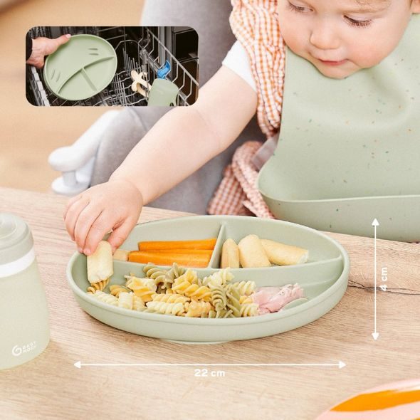 BABYMOOV SILIKONOVÝ TALÍŘ GREEN - MISKY, TALÍŘKY A PODLOŽKY - KRMENÍ