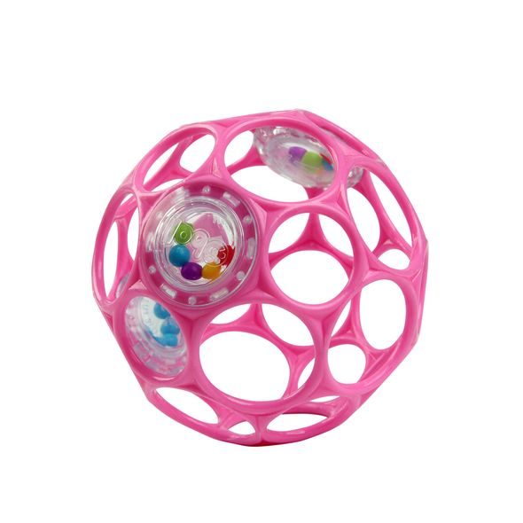 OBALL HRAČKA OBALL RATTLE 10CM, 0M+ DARK PINK - HRYZÁTKA - PRO DĚTI