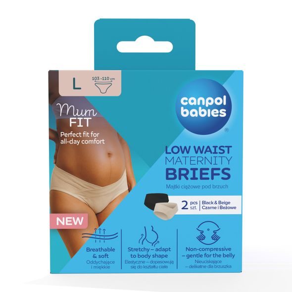 CANPOL BABIES TĚHOTENSKÉ KALHOTKY S NÍZKÝM PASEM MUMFIT L 2KS - TĚHOTENSKÉ SPODNÍ PRÁDLO - PRO MAMINKY
