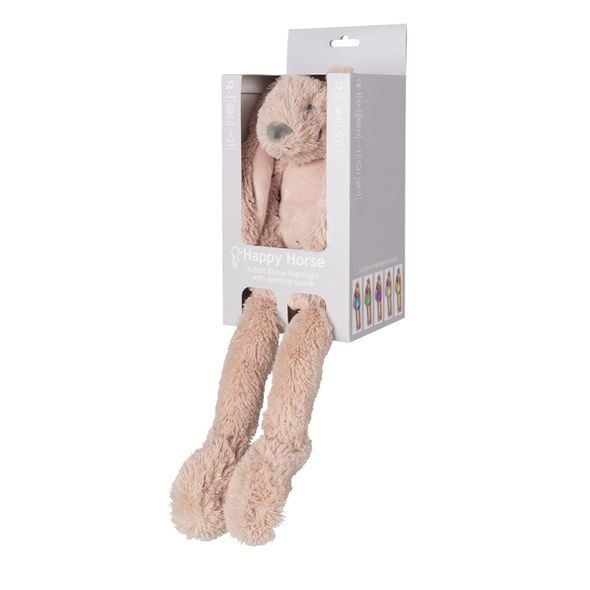 HAPPY HORSE HUDEBNÍ KRÁLÍČEK RICHIE SE SVĚTÝLKEM - OLD PINK VELIKOST: 34 CM - HRAČKY SE ZVUKY - PRO DĚTI