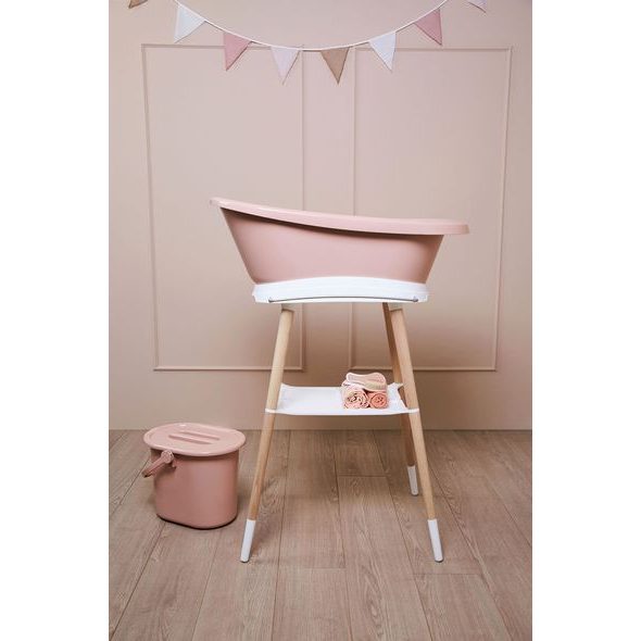 BEBE-JOU SADA VANIČKY SENSE PALE PINK A STOJANU SENSE WHITE - VANIČKY PLASTOVÉ - KOUPÁNÍ A ZDRAVÍ