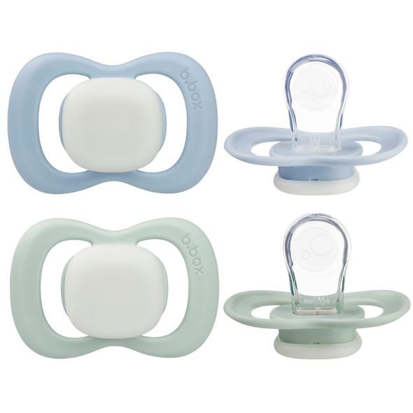 B.BOX DUDLÍKY SILIKONOVÉ 6M+, 2KS - GLOW SKY/SAGE - ŠIDÍTKA A DOPLŇKY - KRMENÍ