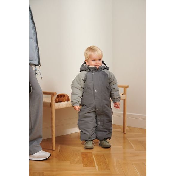 LEOKID ZIMNÍ KOMBINÉZA COLOR BLOCK FJORD GRAY VEL. 9 - 12 MĚSÍCŮ (VEL. 74) - ZIMNÍ KOMBINÉZY - PRO DĚTI