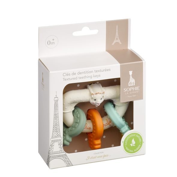 VULLI KOUSÁTKO S BAREVNÝMI KLÍČKY, 100% PŘÍRODNÍ KAUČUK - CHRASTÍTKA - PRO DĚTI