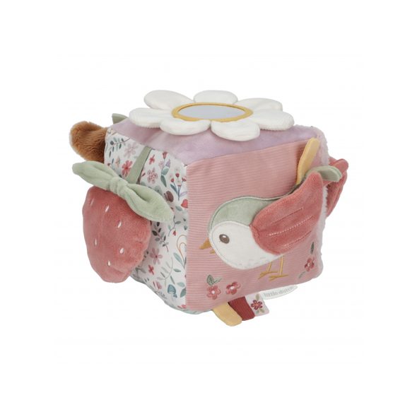 LITTLE DUTCH KOSTKA TEXTILNÍ S AKTIVITAMI FAIRY GARDEN - SENZORICKÉ HRAČKY - PRO DĚTI