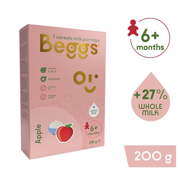 BEGGS MLÉČNÁ 7 ZRNNÁ KAŠE JABLEČNÁ 200G - KAŠE - KRMENÍ