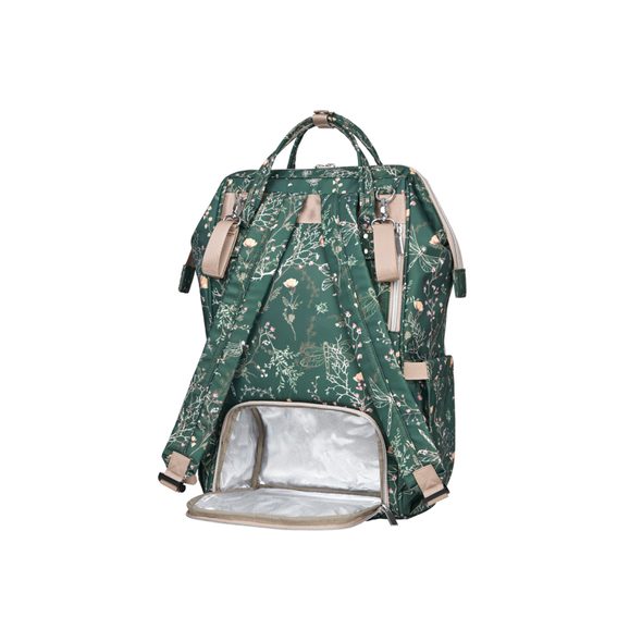 KIKKABOO PŘEBALOVACÍ BATOH SIENA LUXE SECRET GARDEN DEEP GREEN - PŘEBALOVACÍ BATOHY - KOČÁRKY A PŘÍSLUŠENSTVÍ