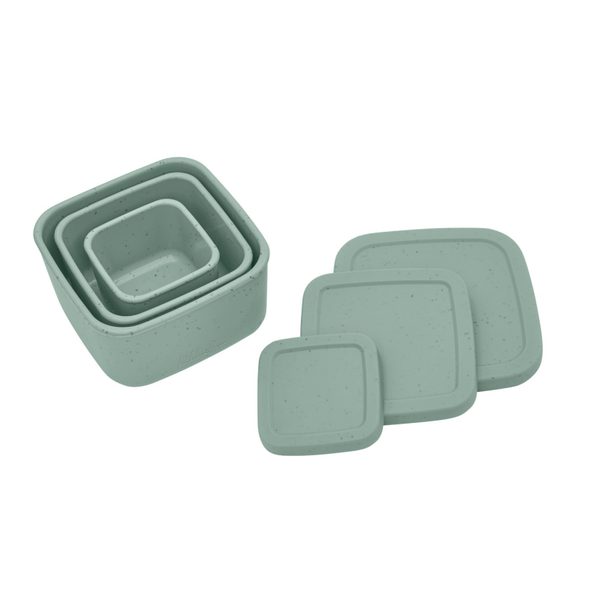 KIKKABOO SADA BOXŮ NA SVAČINU 3 KS PLATINUM SILICONE SAGE - KRABIČKY NA SVAČINU - KRMENÍ