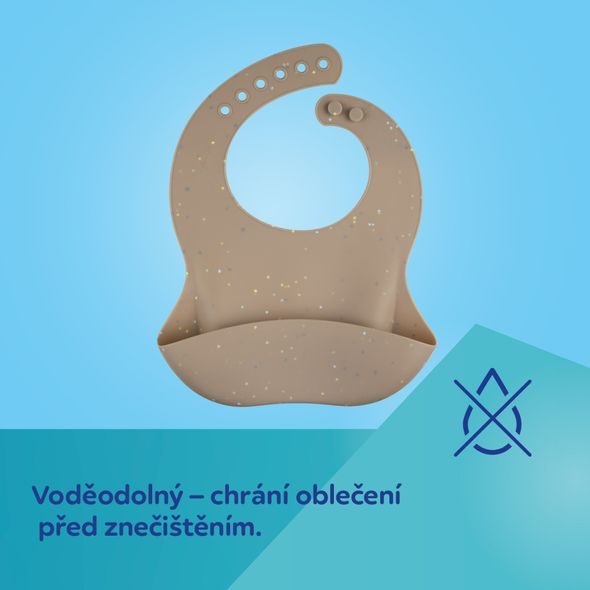 CANPOL BABIES SILIKONOVÝ BRYNDÁK S KAPSOU DOTS BÉŽOVÝ - BRYNDÁKY - KRMENÍ