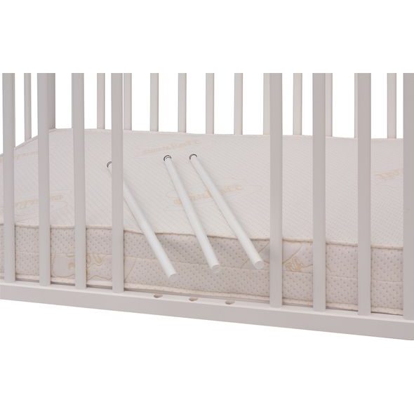 SCARLETT DĚTSKÁ POSTÝLKA SCARLETT DOMINIK - BÍLÁ (BOROVICE) - VYNDAVACÍ PŘÍČKY - 120 X 60 CM - DŘEVĚNÉ POSTÝLKY - SPINKÁNÍ