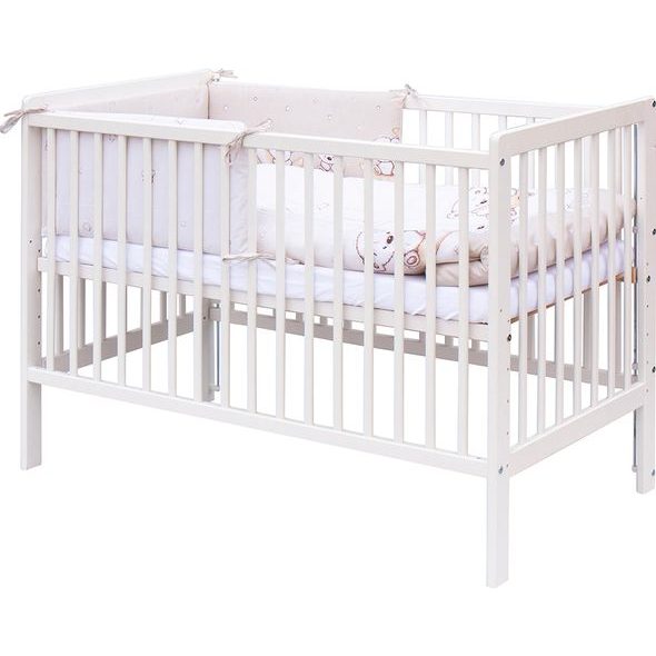 SCARLETT DĚTSKÁ POSTÝLKA S KOMPLETNÍ VÝBAVOU SCARLETT 120 X 60 CM - TORO - BÉŽOVÁ - DŘEVĚNÉ POSTÝLKY - SPINKÁNÍ