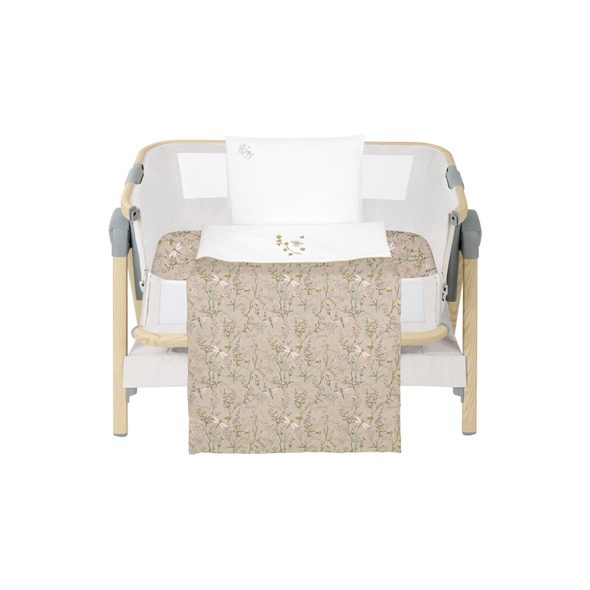KIKKABOO LOŽNÍ SADA S POVLEČENÍM 3KS DO POSTÝLKY 50X85 CM SECRET GARDEN BEIGE - POVLEČENÍ DO POSTÝLKY - SPINKÁNÍ