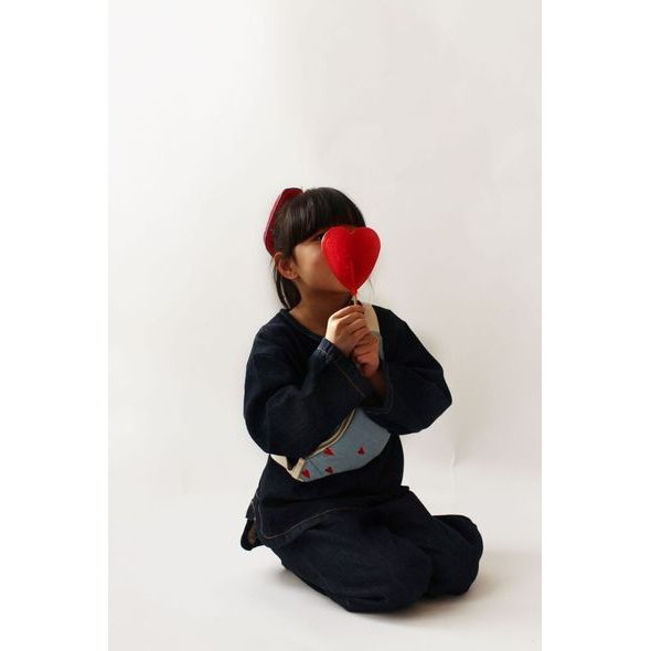 STUDIO NOOS DENIM MINI FANNY KABELKA BLUE HEARTS - ORGANIZÉRY A KOŠÍKY - KOČÁRKY A PŘÍSLUŠENSTVÍ