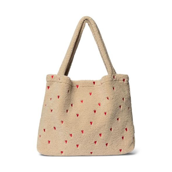 STUDIO NOOS TEDDY HEARTS MOM BAG ECRU HEARTS - PŘEBALOVACÍ TAŠKY - KOČÁRKY A PŘÍSLUŠENSTVÍ