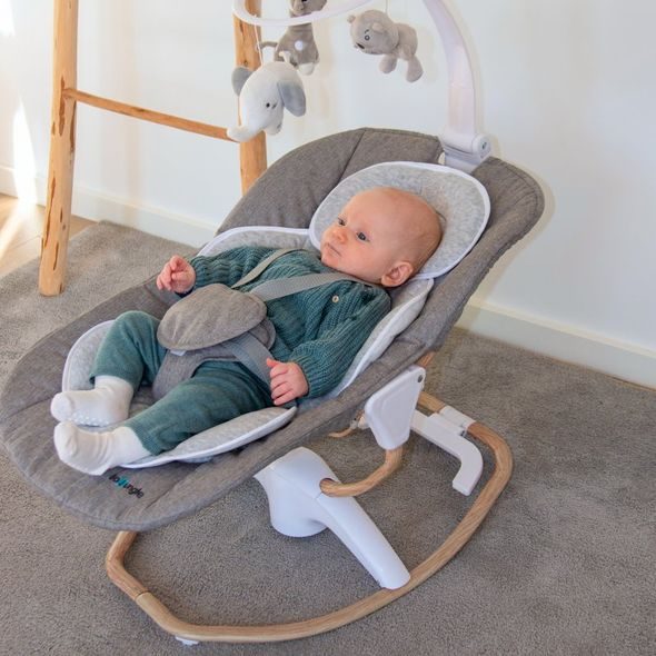 BO JUNGLE AUTOMATICKÁ HOUPAČKA PURE WHITE 2V1 - LEHÁTKA A HOUPADLA - SPINKÁNÍ