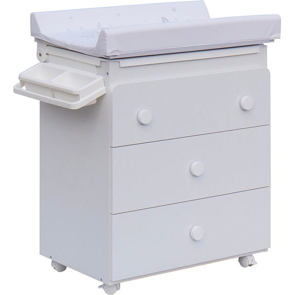 SCARLETT PŘEBALOVACÍ KOMODA S VANIČKOU VISTA BÍLÁ S PŘEBALOVACÍ PODLOŽKOU GALAXY BÍLÝ - PŘEBALOVACÍ KOMODY - PŘEBALOVÁNÍ