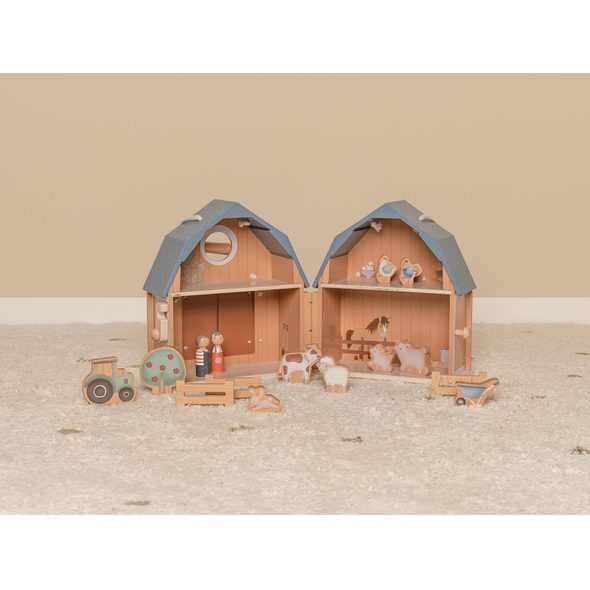LITTLE DUTCH DOMEČEK PRO PANENKY DŘEVĚNÝ PŘENOSNÝ FARMA - DOMEČKY PRO PANENKY - PRO DĚTI