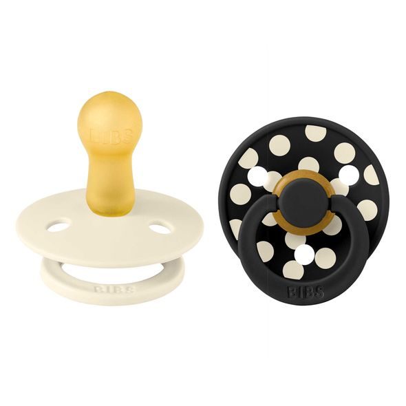 BIBS STUDIO COLOUR POLKA DUDLÍKY Z PŘÍRODNÍHO KAUČUKU 2KS - VELIKOST 1 - ŠIDÍTKA A DOPLŇKY - KRMENÍ