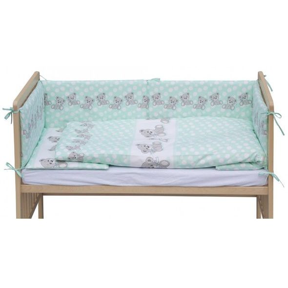 SCARLETT SOUPRAVA DO POSTÝLKY 10-DÍLNÁ KUBA TYRKYSOVÁ 100X135CM - POVLEČENÍ DO POSTÝLKY - SPINKÁNÍ