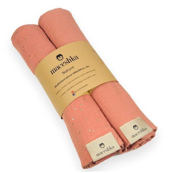 MACESHKA MUŠELÍNOVÁ PLENA NATURE 2KS - ZAVINOVACÍ PLENY / OSUŠKY VELKÉ - PŘEBALOVÁNÍ