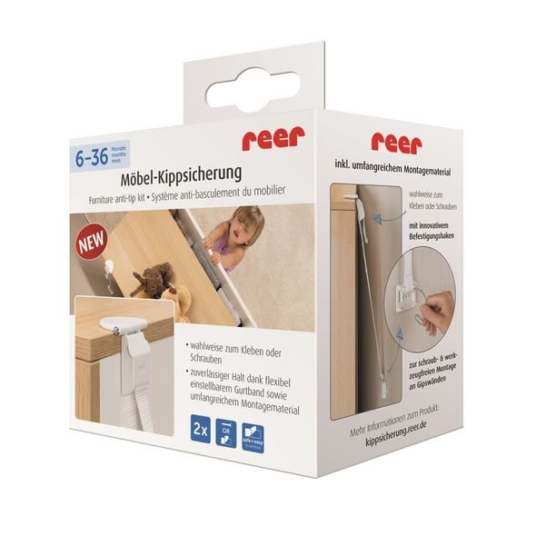 REER DRŽÁK NÁBYTKU ANTI-TIP KIT - BEZPEČNOST DĚTÍ V DOMÁCNOSTI - KOUPÁNÍ A ZDRAVÍ